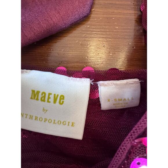Anthropologie Women's Maeve Sequined Tie-Strap Tank Pink XS - Picture 3 of 16